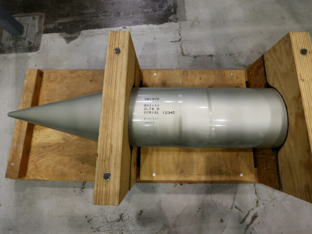 OAK RIDGE, TENNESSEE, MONDAY, JULY 21, 2014 - The forward section of the B61 nuclear bomb