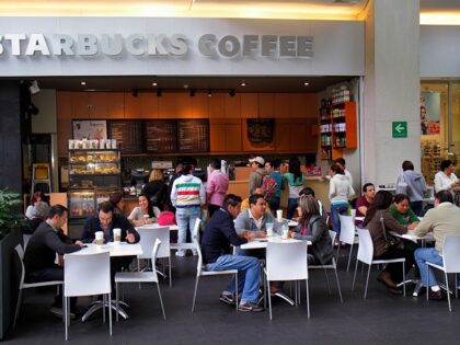 Mexico, Mexico City, Federal District, Reforma 222 mall, food court Starbucks. (Photo by: Jeffrey Greenberg/Universal Images Group via Getty Images)