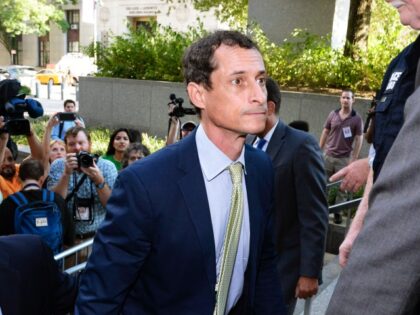 Anthony Weiner arrives for his sentencing at Manhattan Federal Court on Monday, September 25, 2017. (Jefferson Siegel/New York Daily News)(Photo by Jefferson Siegel/NY Daily News via Getty Images)