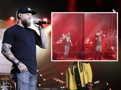 Country singer Brantley Gilbert smashed a can of Bud Light during a concert in Alabama on