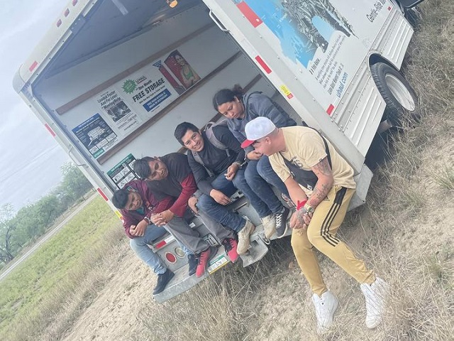 Deputies find a group of migrants locked in the cargo area of a U-Haul cargo truck. (Zavala County Sheriff's Office)