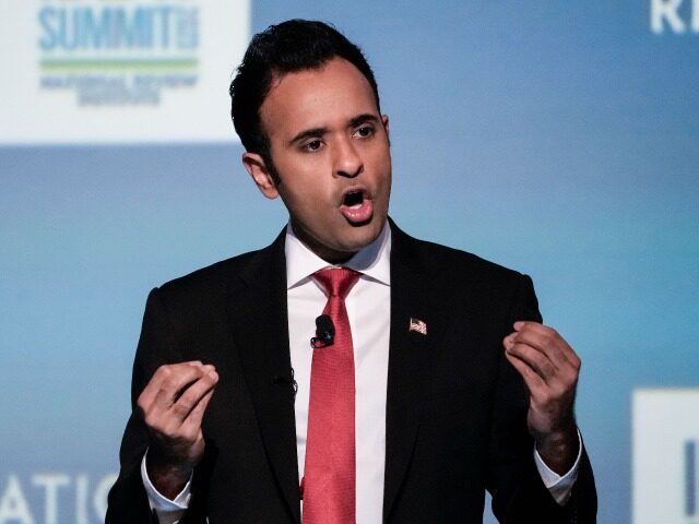 WASHINGTON, DC - MARCH 31: 2024 Republican presidential candidate Vivek Ramaswamy speaks a