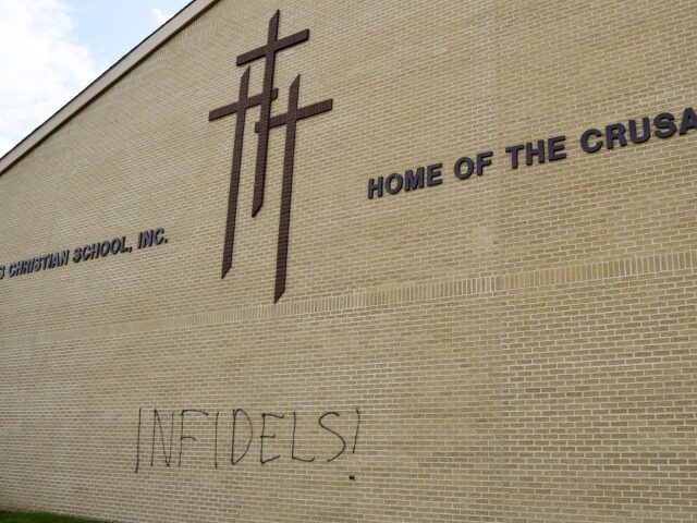 Graffiti was found Sunday, Aug. 31, 2014 on two outside walls at East Columbus Christian C