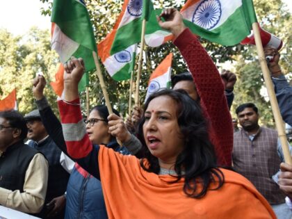 NEW DELHI, INDIA - DECEMBER 14: Activists of Indo-Tibetan Cooperation Forum protest against cowardly attack by PLA on Indian Soldiers at the LAC in the Tawang Sector in Arunachal Pradesh at Teen Murti Chowk, Chanakya Puri on December 14, 2022 in New Delhi, India. On December 9, PLA troops contacted …
