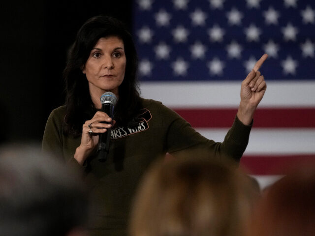 Republican presidential candidate, former ambassador to the United Nations Nikki Haley during a campaign stop Monday, March 27, 2023, in Dover, N.H. (AP Photo/Charles Krupa)