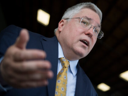 Patrick Morrisey, who is running for the Republican nomination for Senate in West Virginia, attends a campaign event with Sen. Rand Paul, R-Ky., at Richwood Industries in Huntington, W.Va., on May 3, 2018. (Photo By Tom Williams/CQ Roll Call)