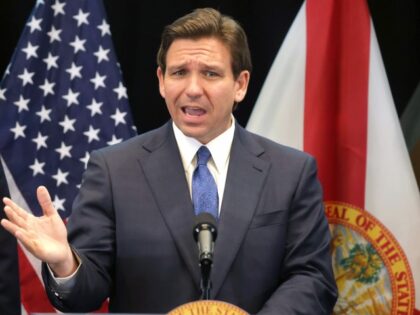 Florida Gov. Ron DeSantis responds to a question during a press conference at the headquarters of the former Reedy Creek Improvement District that a newly appointed board now calls the Central Florida Tourism Oversight District, in Lake Buena Vista, Florida, Monday, April 17, 2023. In an ongoing dispute with Disney …