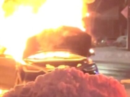 Tesla burning in Quebec