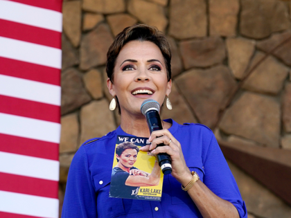 Republican gubernatorial candidate Kari Lake speaks to supporters at a campaign event in Queen Creek, Ariz., Oct. 5, 2022. Lake lost the race for Arizona governor last year but she built a loyal following that stretches far beyond the state. Her meteoric rise is virtually unheard of for a first-time …