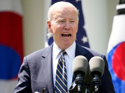 President Joe Biden speaks during a news conference with South Korea's President Yoon Suk Yeol in the Rose Garden of the White House Wednesday, April 26, 2023, in Washington. (AP Photo/Andrew Harnik)