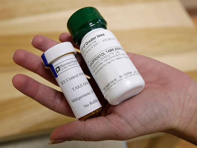 Bottles of abortion pills mifepristone, left, and misoprostol, right, at a clinic in Des Moines, Iowa, Sept. 22, 2010. Medication abortions became the preferred method for ending pregnancy in the U.S. even before the Supreme Court overturned Roe v. Wade. Now threatened by a federal court case in Texas, they …