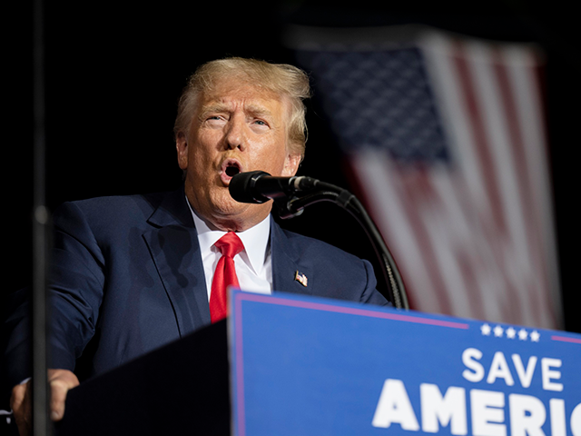 Former President Donald Trump speaks at a rally at the Minden Tahoe Airport in Minden, Nev., Saturday, Oct. 8, 2022. For years, as Trump was soaring from reality TV star to the White House, his real estate empire was bankrolling big perks for some of his most trusted senior executives, …