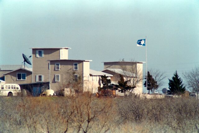 The Branch Davidian compound in Waco, Texas seen in March 1993 -- the 51-day siege cost th