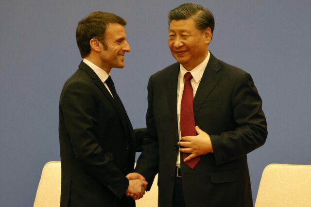 French President Emmanuel Macron and Chinese President Xi Jinping in Bejing last week