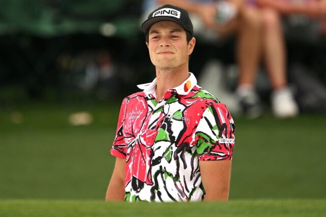 Norway's Viktor Hovland, sporting a loud shirt and a game to match, fired a seven-under pa