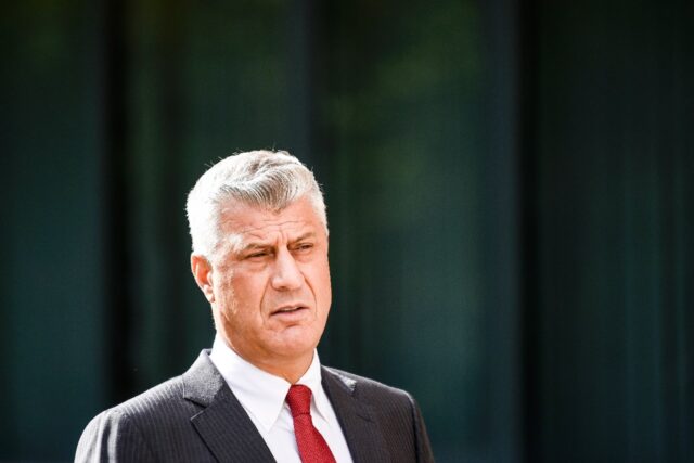 Thaci resigned as president to face a war crimes court in The Hague