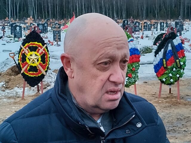 FILE - Wagner Group head Yevgeny Prigozhin attends the funeral of Dmitry Menshikov, a fighter of the Wagner group who died during a special operation in Ukraine, at the Beloostrovskoye cemetery outside St. Petersburg, Russia, on Dec. 24, 2022. Russia's Wagner Group, a private military company led by Yevgeny Prigozhin, …