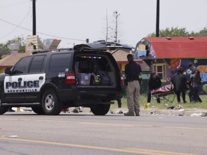 Emergency personnel respond to a fatal collision in Brownsville, Texas, on Sunday, May 7,