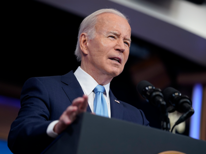 President Joe Biden delivers remarks on requiring airlines to compensate passengers for extensive flight delays and cancellations, in the South Court Auditorium on the White House complex, Monday, May 8, 2023, in Washington. (AP Photo/Evan Vucci)