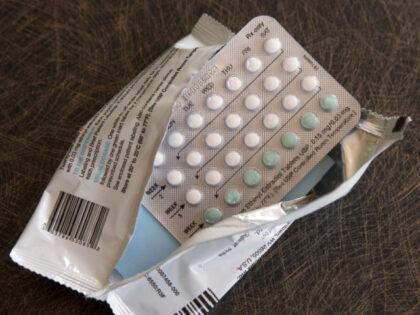 This Friday, Aug. 26, 2016 file photo shows a one-month dosage of hormonal birth control p
