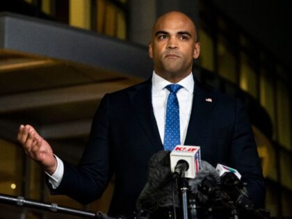 SOUTHLAKE, TX - JANUARY 17: U.S. Rep. Colin Allred (D-TX) speaks to reporters following a special service on January 17, 2022 in Southlake, Texas. The service was arranged after a 44-year-old British national over the weekend stormed into the Congregation Beth Israel synagogue in Colleyville with a gun and held …