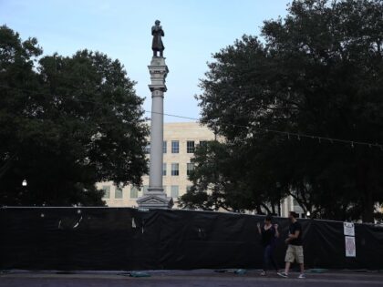 JACKSONVILLE, FL - AUGUST 20: A Confederate monument featuring a statue of a Confederate soldier is seen in Hemming Park in the midst of a national controversy over whether Confederate symbols should be removed from public display on August 20, 2017 in Jacksonville, Florida. The issue is at the heart …