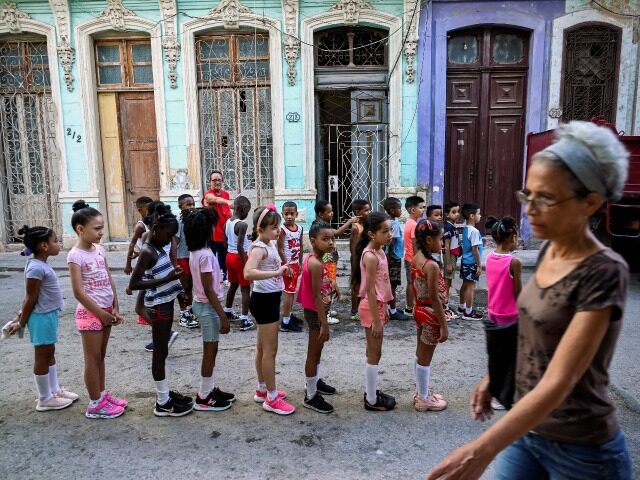 Children exercise at a street in Havana on May 22, 2023. The Cuban population, which tends to decrease mainly due to the low birth rate, could go from the current 11 million inhabitants to less than nine million in the 2050s, local experts reported last Friday.