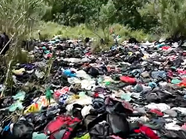DPS video captures the tons of trash and waste left behand as more than 24,000 mostly Venezuelan migrants crossed from Mexico to Brownsville in the past two weeks. (Lt. Chris Olivarez/Texas DPS Video Screenshot