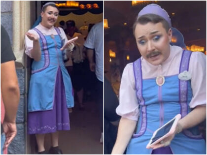 Disneyland Video Shows Male Employee Dressed in Drag and Greeting Children (TikTok/kourtnifaber)