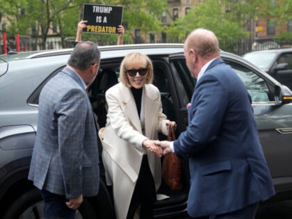 E. Jean Carroll arrives to federal court in New York, Tuesday, May 2, 2023. Carroll on Monday wrapped up three days of testimony in the trial stemming from her lawsuit against former President Donald Trump. (AP Photo/Seth Wenig)