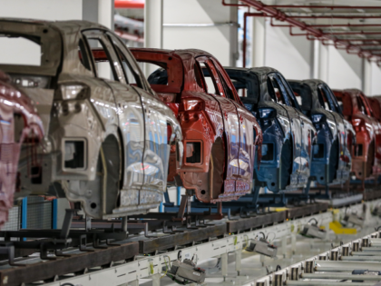 BURSA, TURKIYE - MAY 10: Views from the painting and production processes of Togg, Turkiye's first domestically-produced electric car, at the factory in Gemlik district of Bursa, Turkiye on May 10, 2023. Mehmet Gurcan Karakas (not seen), the CEO of Togg, offered press representatives a tour of the facility.