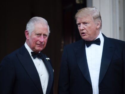 LONDON, ENGLAND - JUNE 04: US President Donald Trump and Prince Charles, Prince of Wales p
