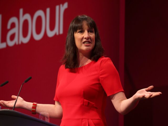 BRIGHTON, ENGLAND - SEPTEMBER 27: Shadow Chancellor Rachel Reeves speaks during day three