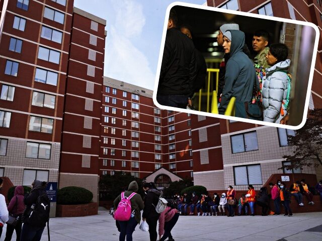 WASHINGTON DC - NOVEMBER 4 A cleaning crew waits to start work in front of the Howard Plaza Towers at Howard University on November 4, 2021 in Washington DC. Students have been protesting, some by occupying the Armour Blackburn University Center, horrible living conditions in some of Howard University’s dorm …