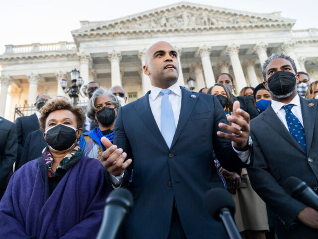 UNITED STATES - FEBRUARY 8: Rep. Colin Allred, D-Texas, and members of the Congressional B