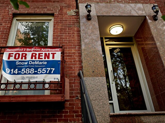 A "For Rent" sign outside an apartment building in the East Village neighborhood of New York, US, on Tuesday, July 12, 2022. Manhattan apartment rents reached another record high in June, with even more pain to come for prospective tenants as the market heads into its most competitive season. Photographer: …