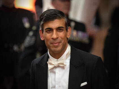 LONDON, ENGLAND - NOVEMBER 28: Britain's Prime Minister, Rishi Sunak, attends the Lord Mayor's Banquet at The Guildhall on November 28, 2022 in London, United Kingdom. The prime minister was expected to use his speech at the dinner to articulate an approach of "robust pragmatism" in his foreign policy toward …