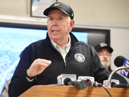 MARBLE HILL, MO - APRIL 05: Missouri Governor Mike Parson speaks during a press conference at Woodland High School on April 5, 2023 in Marble Hill, Missouri. Five people have been confirmed killed and multiple others injured following an early morning tornado that tore through parts of southeastern Missouri on …