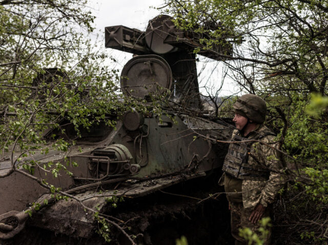 DONETSK OBLAST, UKRAINE - APRIL 23: Ukrainian soldiers of the 57th Brigade are seen in the