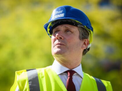 STEVENAGE, ENGLAND - JUNE 25: Leader of the Labour Party Sir Keir Starmer visits a construction site at the newly-developed town square area as he makes a visit to small businesses on June 25, 2020 in Stevenage, England. The visit included a tour of the Stevenage Town centre regeneration project …