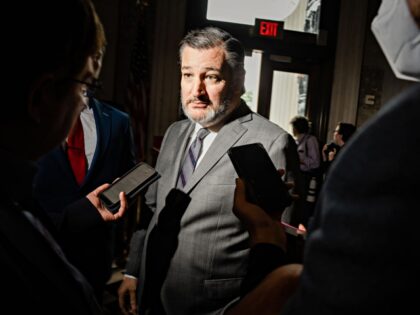 WASHINGTON, DC - MAY 04: Sen. Ted Cruz (R-TX) speaks with reporters following a vote at the U.S. Capitol on Thursday, May 4, 2023 in Washington, DC. (Kent Nishimura / Los Angeles Times via Getty Images)