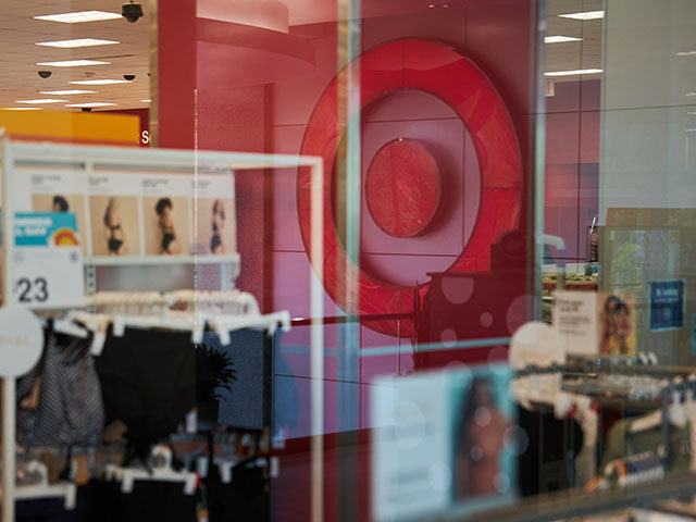 A logo inside a Target store in the Queens borough of New York, US, on Monday, May 15, 2023. Target Corp. is scheduled to release earnings figures on May 17. Photographer: Bing Guan/Bloomberg via Getty Images