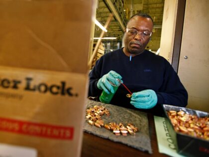 at a Master Lock manufacturing plant in Milwaukee, Wis., Tuesday, Jan. 10, 2012. Photographer: Andy Manis/Bloomberg News