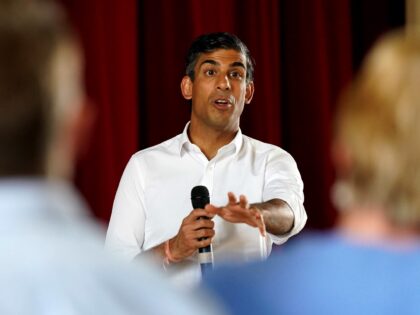 RIBBLE VALLEY, ENGLAND - AUGUST 08: Former Chancellor of the Exchequer, Rishi Sunak speaks during a Conservative Leadership Campaign event on August 8, 2022 in Ribble Valley, England. Rishi Sunak And Liz Truss are vying to become the Conservative Party Leader and the UK's next Prime Minister. (Photo by Owen …