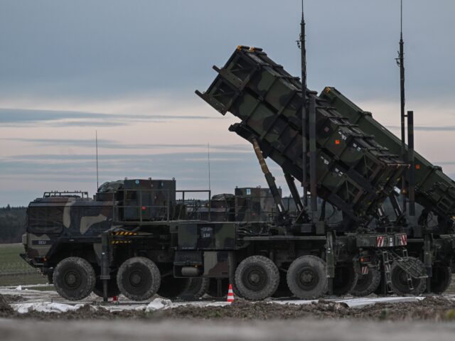 ZAMOSC, POLAND - FEBRUARY 18: Patriot launchers modules mounted on M983 HEMTT part of the