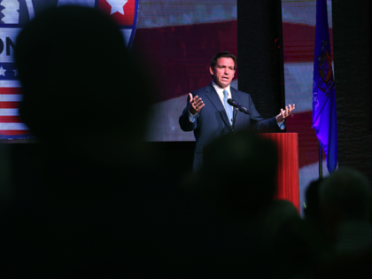 Florida Governor Ron DeSantis speaks to guests at the Republican Party of Marathon County Lincoln Day Dinner annual fundraiser on May 06, 2023 in Rothschild, Wisconsin. Although he has not yet announced his candidacy, DeSantis is expected to be among the top contenders vying for the Republican presidential nomination next …
