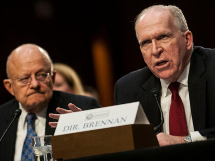 WASHINGTON, DC - FEBRUARY 9: CIA Director John Brennan, along with Director of National Intelligence James Clapper, testifies before the Senate (Select) Intelligence Committee at the Hart Senate Building on February 9, 2016 in Washington, D.C. The committee met to hear testimony about worldwide threats to America and its allies. …