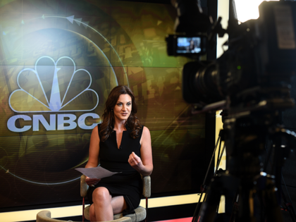 CNBC's Middle East anchor Hadley Gamble at the new Middle East Headquarters Abu Dhabi Global Market on April 15, 2018 in Abu Dhabi, United Arab Emirates. (Photo by Tom Dulat/Getty Images)