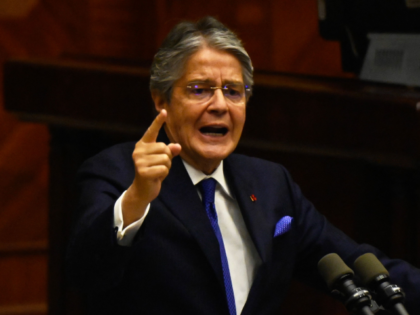 Ecuador's President Guillermo Lasso speaks during his political trial at the National Assembly headquarters in Quito on May 16, 2023. The Ecuadorian Congress began on Tuesday the political trial against the unpopular president Guillermo Lasso, whom the majority left-wing opposition intends to remove in the midst of an institutional crisis. …