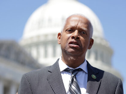 WASHINGTON, DC - APRIL 19: U.S. Rep. Hank Johnson (D-GA) speaks during a news conference outside the U.S. Capitol calling for immediate resignation of U.S. Supreme Court Associate Justice Clarence Thomas on April 19, 2023 in Washington, DC. Center for Popular Democracy Action (CPD) held a news conference to call …